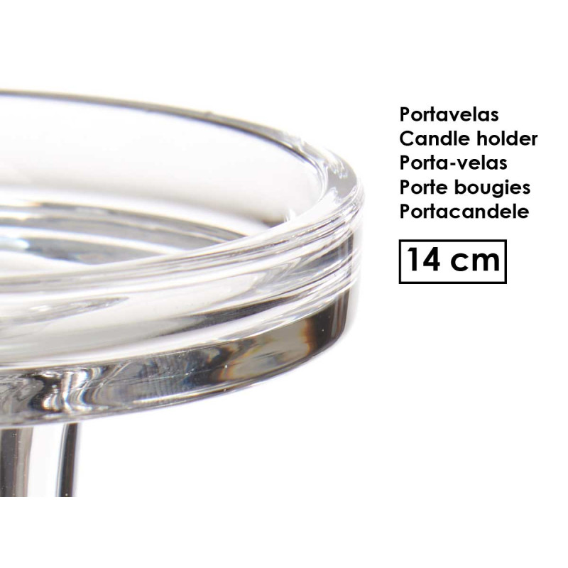 CANDELABRO A SFERA DI CRISTALLO M 14CM