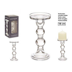 CANDELABRO A SFERA DI CRISTALLO L 18CM