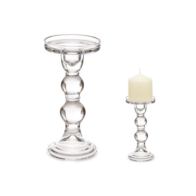CANDELABRO A SFERA DI CRISTALLO L 18CM