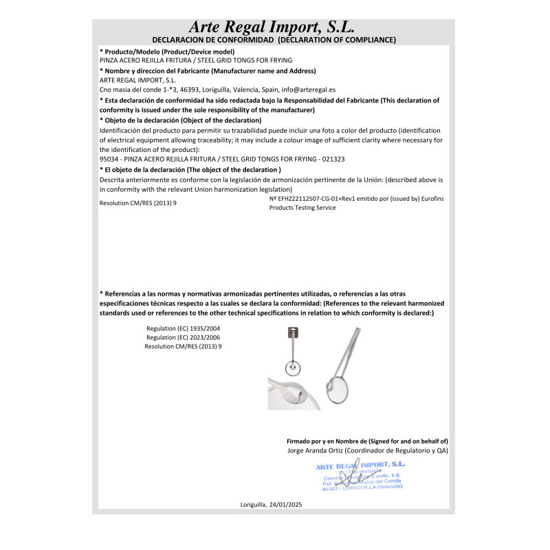 PINCE AVEC GRILLE EN ACIER À FRIRE