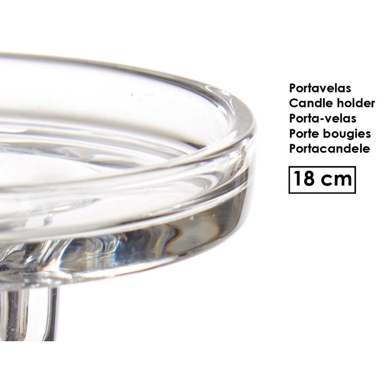 CANDELABRO A SFERA DI CRISTALLO L 18CM