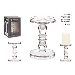 CANDELABRO CRISTAL ANILLO S 19CM