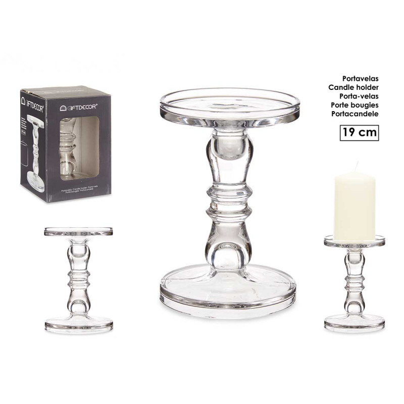 CANDELABRO CRISTAL ANILLO S 19CM
