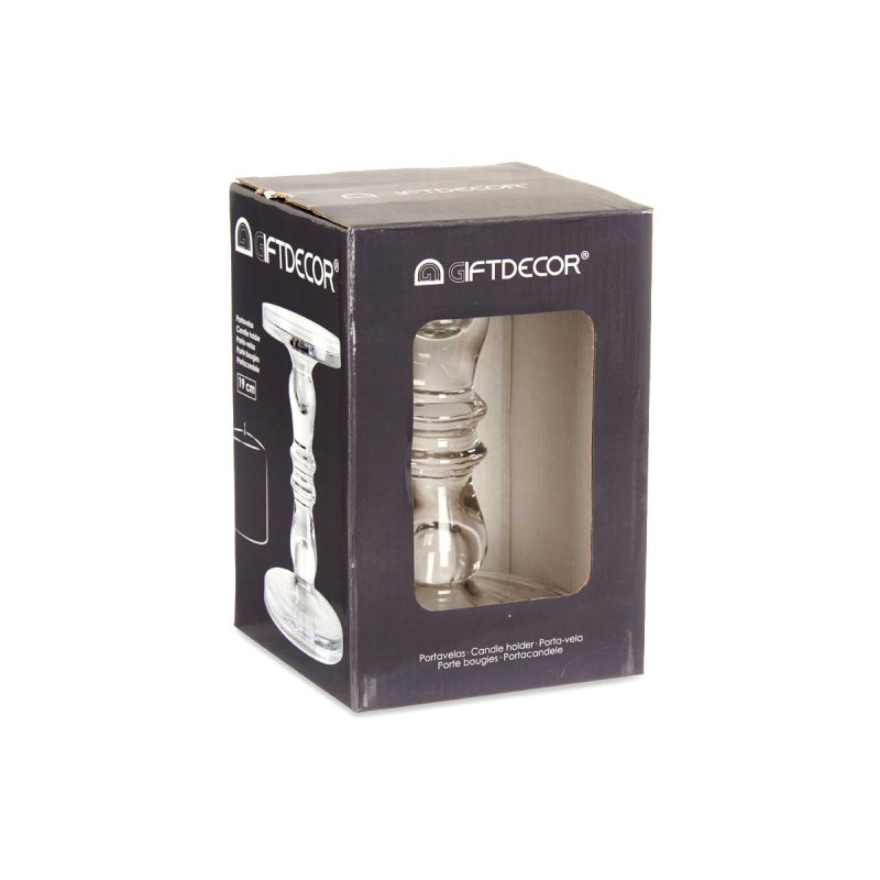 CASTIÇAL VIDRO ANEL S 19CM