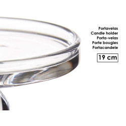 CANDELABRO CRISTAL ANILLO S 19CM