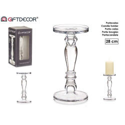 CANDELABRO CRISTAL ANILLO M 28CM