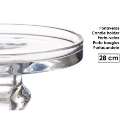 CANDELABRO CRISTAL ANILLO M 28CM