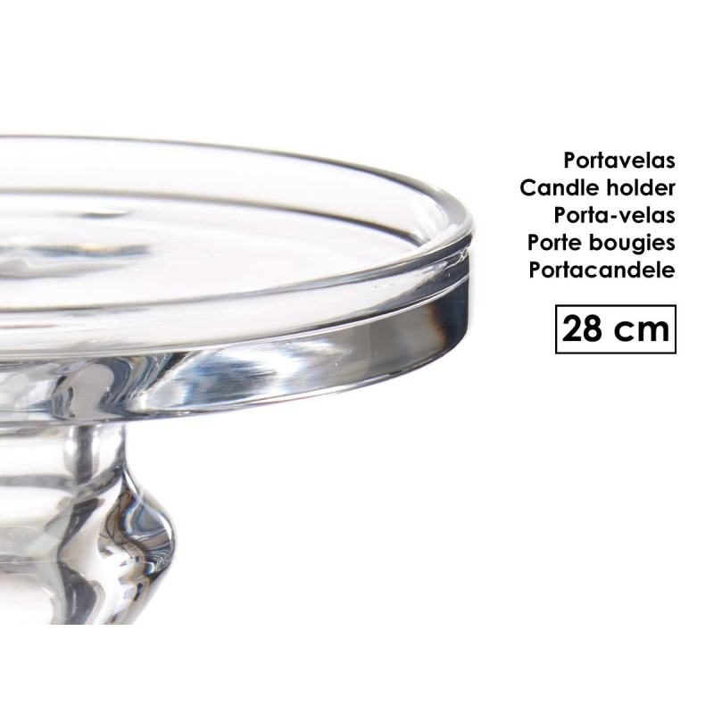 CANDELABRO CRISTAL ANILLO M 28CM
