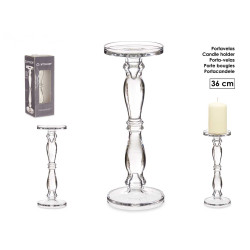 CANDELABRO CRISTAL ANILLO L 36CM