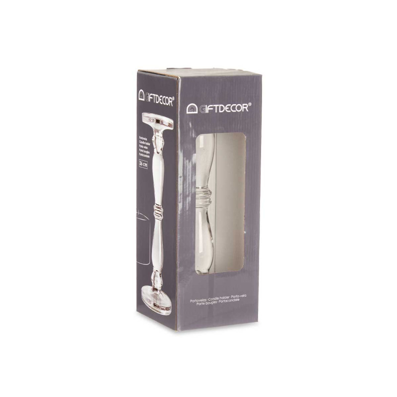 CASTIÇAL VIDRO ANEL L 36CM