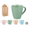TAZZA CERAMICA ROMBI 9CM COL PASTELLO ASS 4 365ML