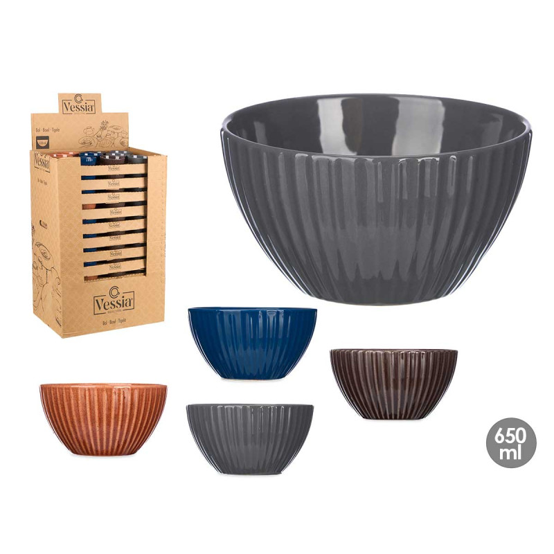 TAÇA 13CM RISCAS CORES ESCURAS SORT 4 650ML