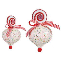 BOLA NAVIDAD FORMA LAGRIMA COLORIDA 10CM