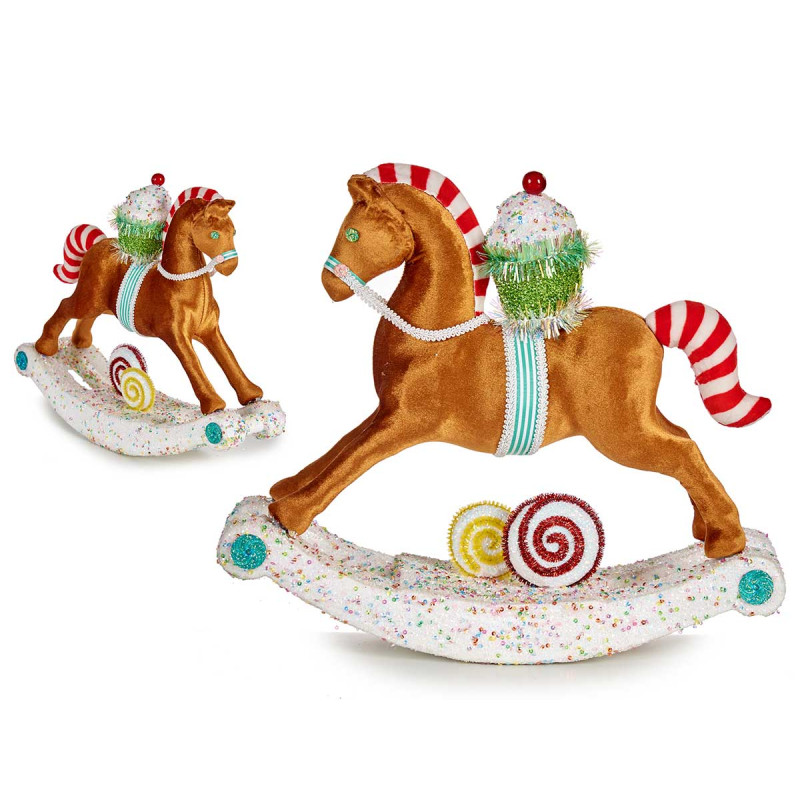 CHEVAL A BASCULE COLORIS 34CM