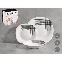 LOIÇA DE MESA DECORADA QUADRADA 18 PEÇAS