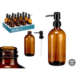 DOSEADOR EM VIDRO REDONDO CASTANHO 500ML