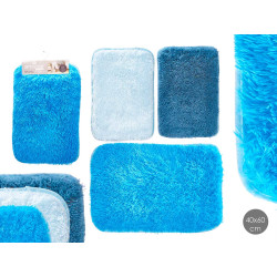 TAPETE PELO LONGO 40X60 C 3 TONS AZUIS