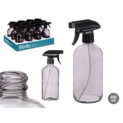 PULVERIZADOR EM VIDRO REDONDO CINZENTO 500ML