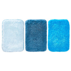 TAPETE PELO LONGO 40X60 C 3 TONS AZUIS