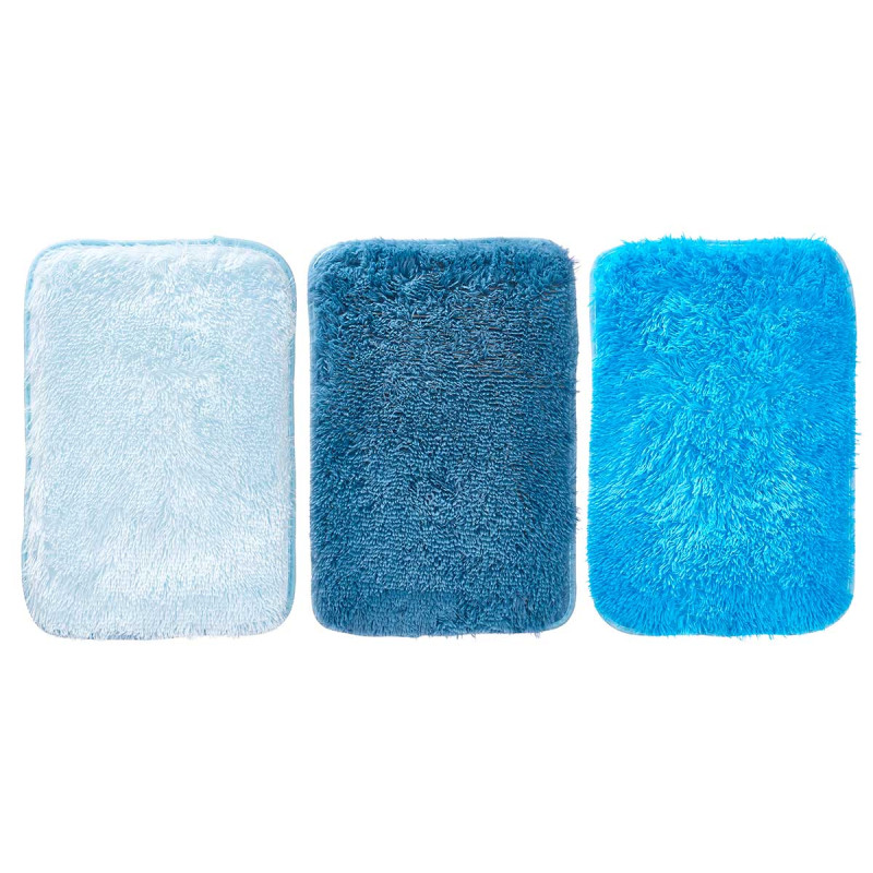 TAPETE PELO LONGO 40X60 C 3 TONS AZUIS