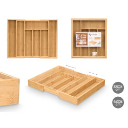 PORTAPOSATE BAMBU 7 SCOMPARTI PIEGHEVOLE