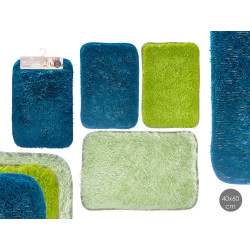 TAPETE PELO LONGO 40X60 C 3 TONS VERDES
