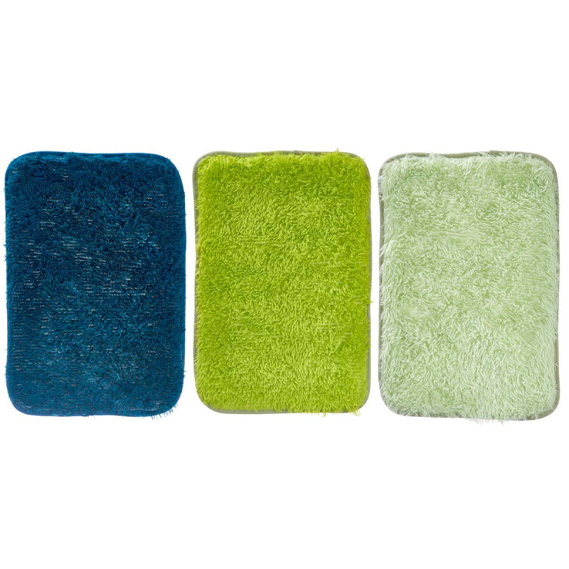 TAPETE PELO LONGO 40X60 C 3 TONS VERDES