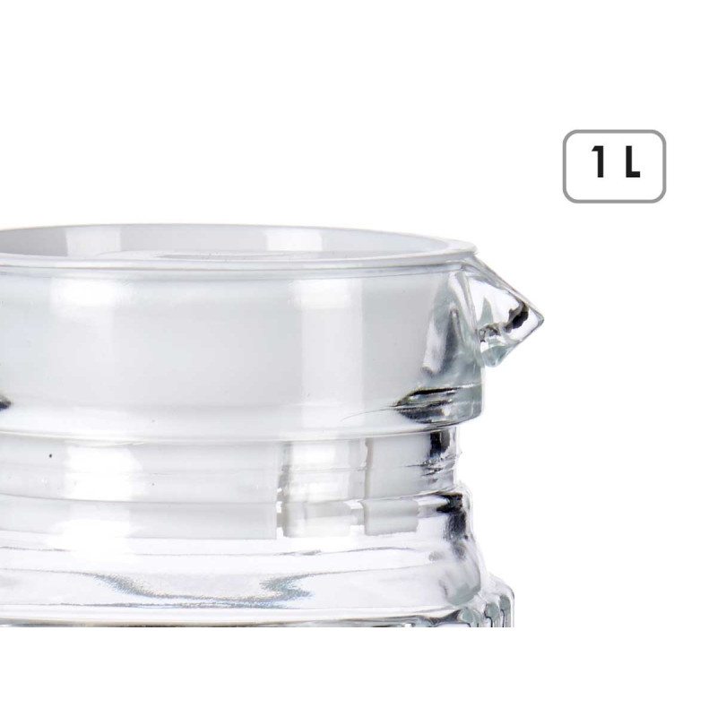 CARAFFA 1L QUADRATA RIGATA