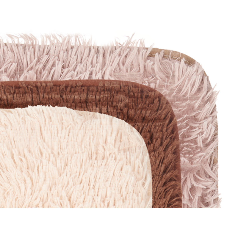LONG PILE CARPET 40X60 CM 3 BROWN SHADES