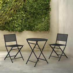 SET TABLE AND 2 CHAIRS BLACK