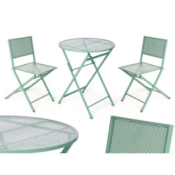 SET MESA Y 2 SILLAS VERDE