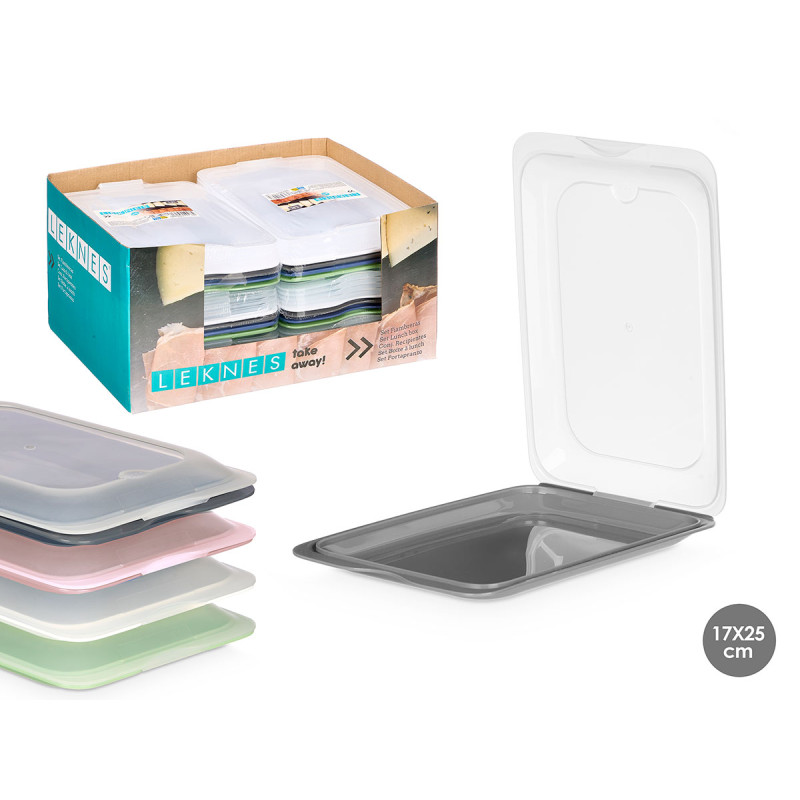 SET 4 LUNCHBOX ASSORTED 4 COLORS 1,2L