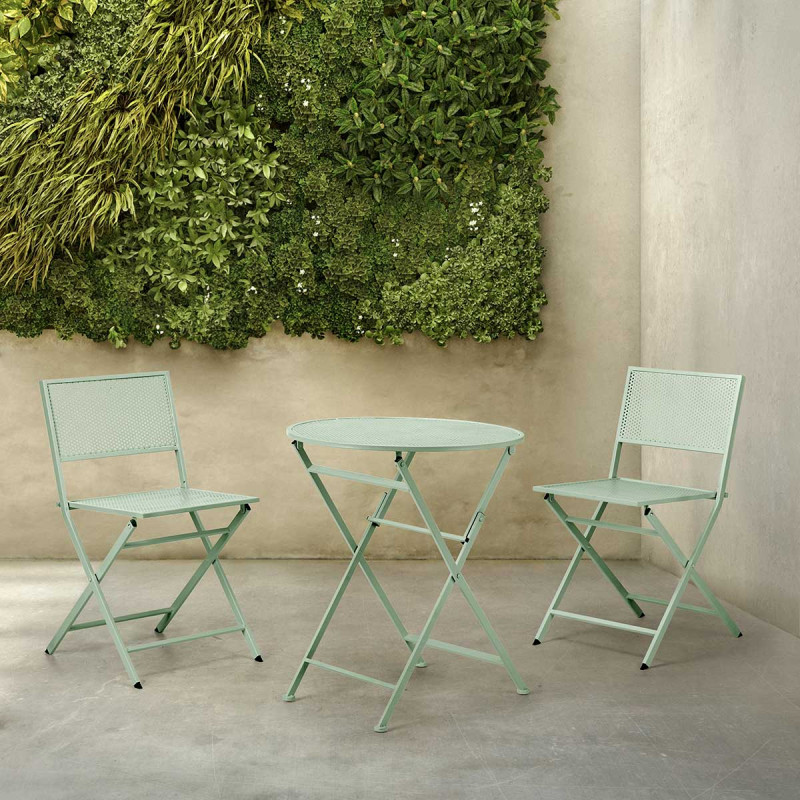 SET MESA Y 2 SILLAS VERDE