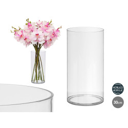 CYLINDRICAL ACRYLIC VASE 15X30CM 