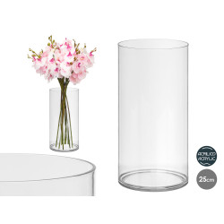 CYLINDRICAL ACRYLIC APARENZA VASE 12X25CM 