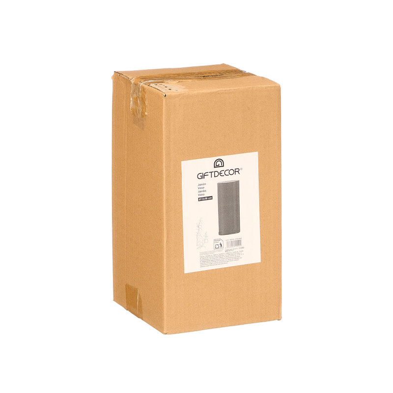 CYLINDRICAL ACRYLIC VASE BLACK 15X30CM