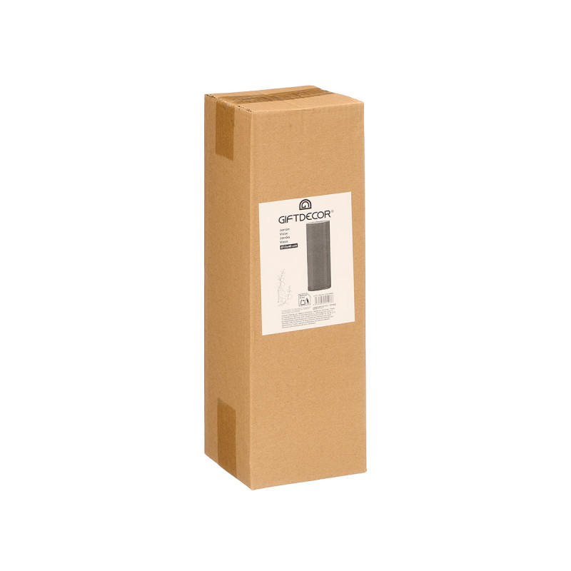 CYLINDRICAL ACRYLIC VASE BLACK 12X40CM