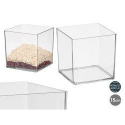 VASO ACRILICO APARENZA QUADRADO 15X15CM