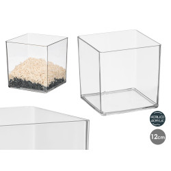 VASO QUADRADO ACRILICO 12X12CM