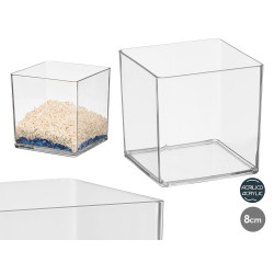 VASO ACRILICO QUADRATO APARENZA 8X8CM
