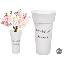 JARRA FLORISTA BRANCA 43CM