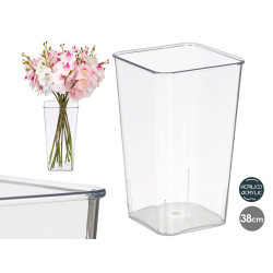 SQUARED ACRYLIC FLOWER APARENZA VASE 38CM
