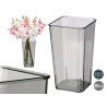 SQUARED ACRYLIC FLOWER VASE GREY 30CM