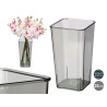 SQUARED ACRYLIC APARENZA VASE GREY 24,5CM