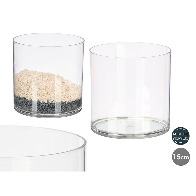 CYLINDRICAL ACRYLIC APARENZA VASE 15X15CM