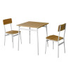 SET MESA 70X70CM 2 SILLAS PATAS BLANCAS