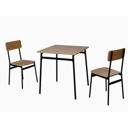 SET 70X70CM 2 SEDIE GAMBE NERE