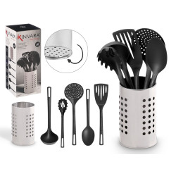 SET 5 STEEL UTENSIL HOLDER 