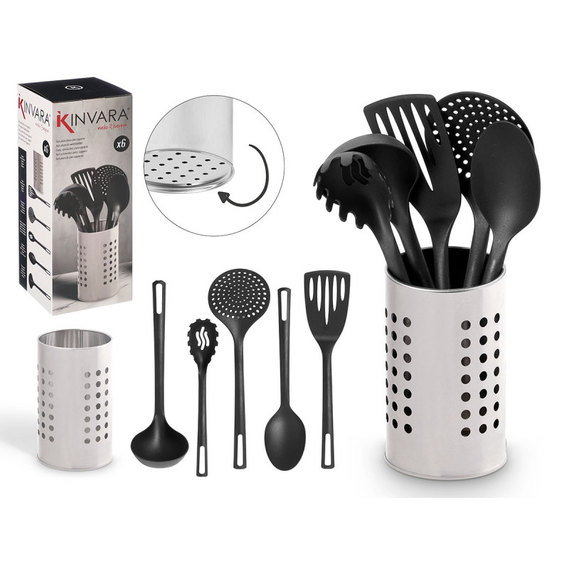 SET 5 UTENSILI SUPPORTO ACCIAIO