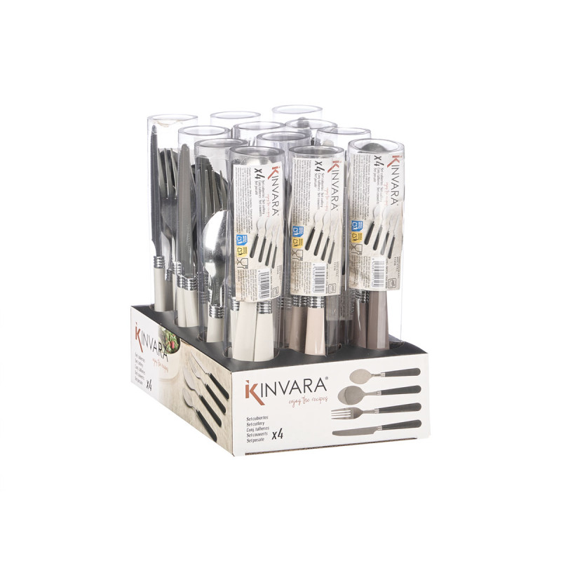 SET 4 COUVERTS ASSORT 3 COULEURS TERRE